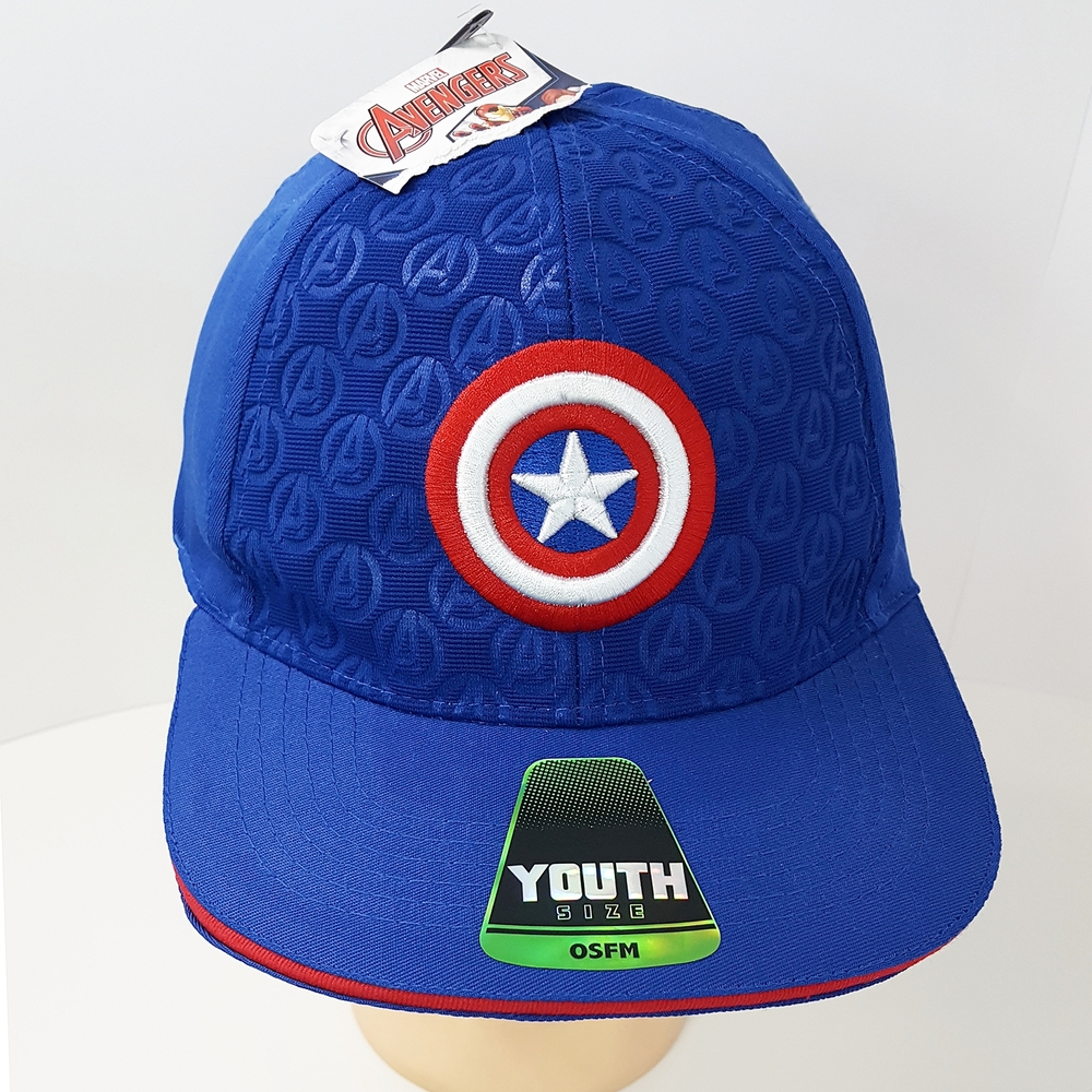 Marvel Avengers Youth Cap|Blue Red DC Comic Hat|Embroidered|Flat Brim